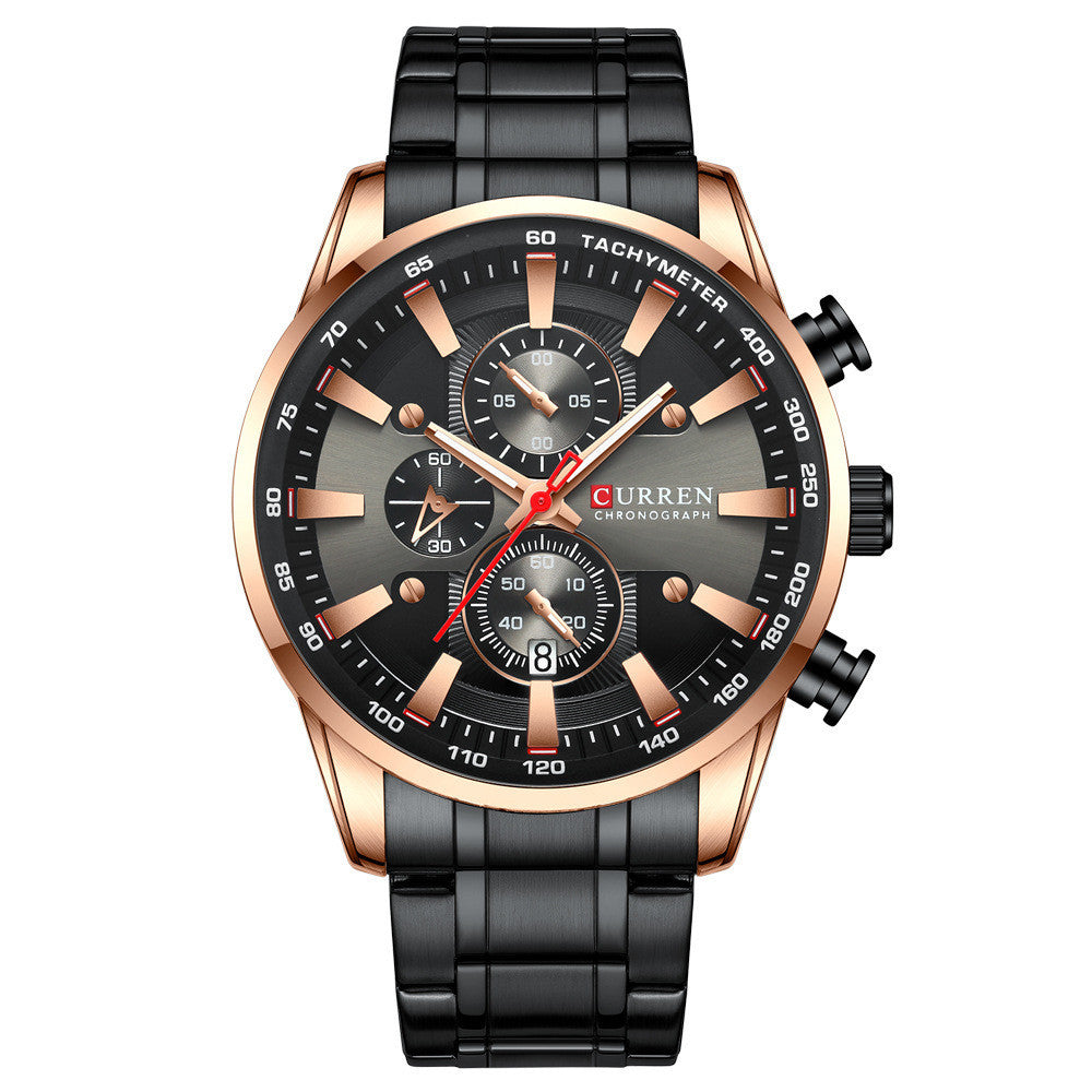 Men's Waterproof Six-Hand Quartz Watch