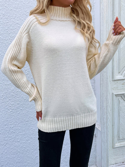 Solid Color Turtleneck Sweater Pullover