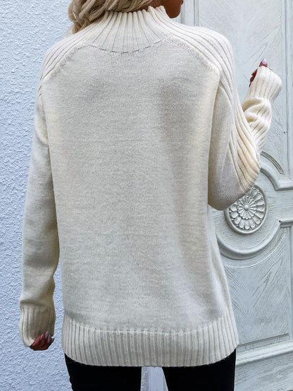 Solid Color Turtleneck Sweater Pullover