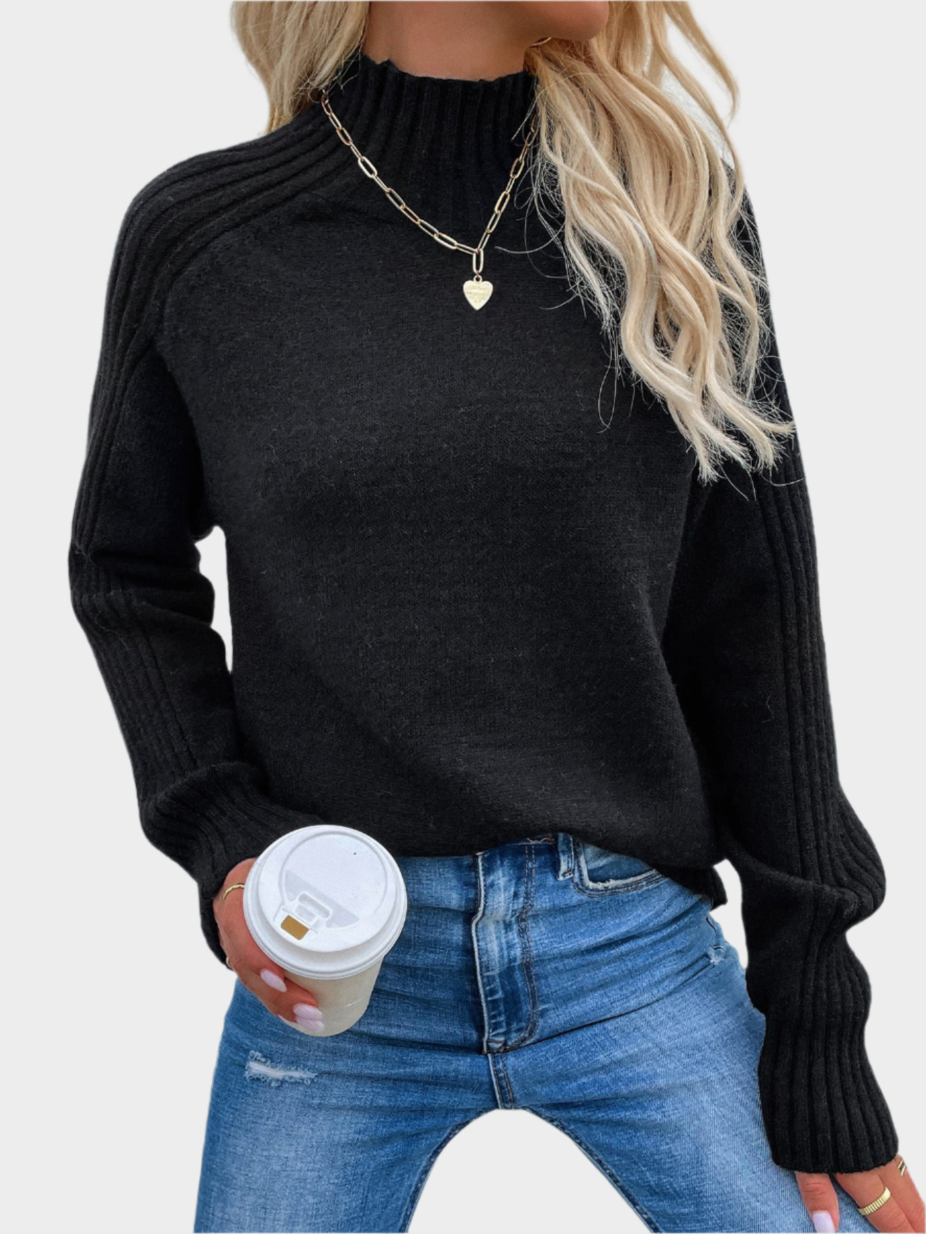 Solid Color Turtleneck Sweater Pullover