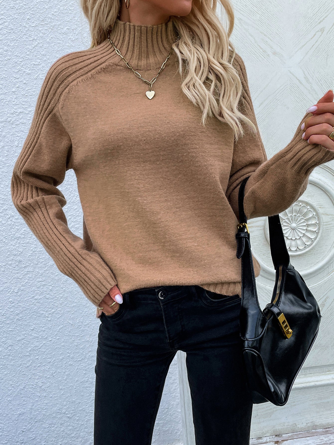 Solid Color Turtleneck Sweater Pullover