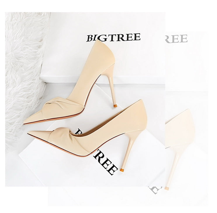 Elegant Stiletto Heel Pointed Toe Bowknot Pumps