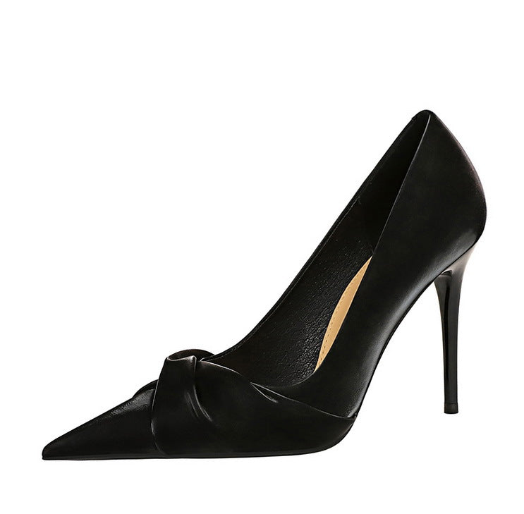 Elegant Stiletto Heel Pointed Toe Bowknot Pumps