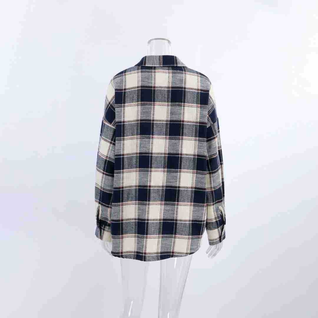 Plaid Cotton Loose Fit Long Sleeve Cardigan Shirt