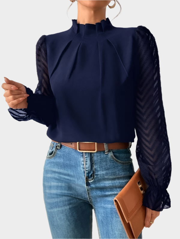 Half Turtleneck Chiffon Top