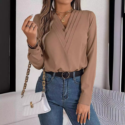 V-Neck Long Sleeve Shirt