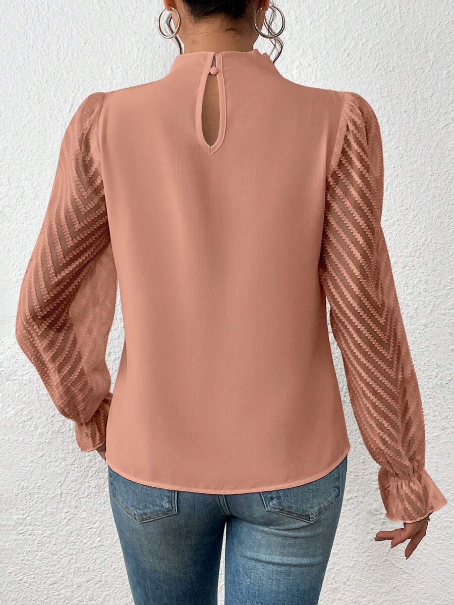 Half Turtleneck Chiffon Top