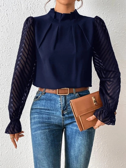 Half Turtleneck Chiffon Top