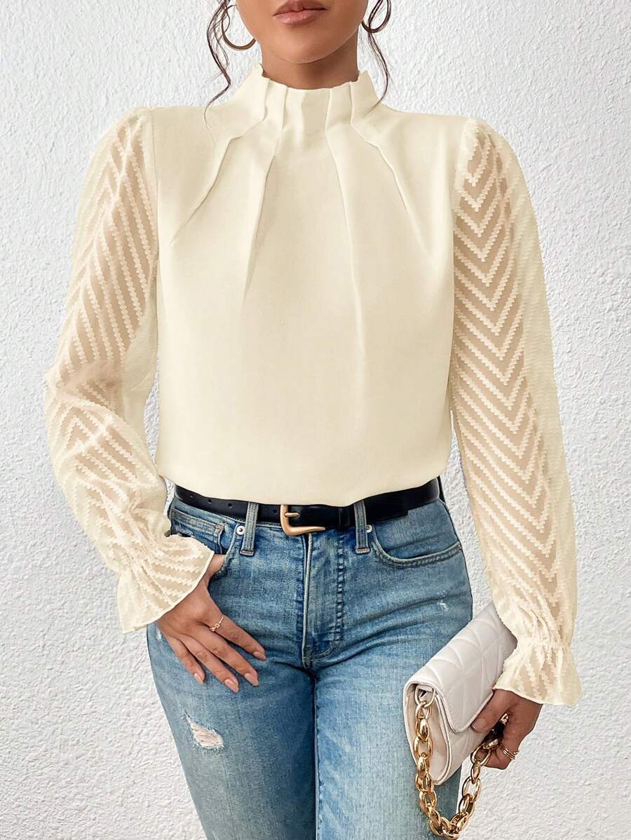 Half Turtleneck Chiffon Top