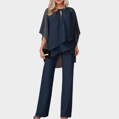 Women's Solid Color Loose Asymmetric Suit