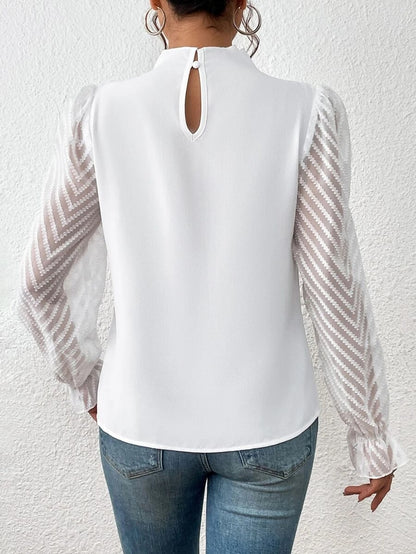 Half Turtleneck Chiffon Top