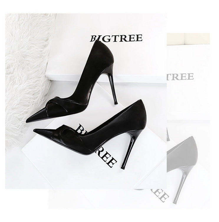 Elegant Stiletto Heel Pointed Toe Bowknot Pumps