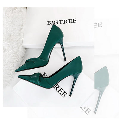 Elegant Stiletto Heel Pointed Toe Bowknot Pumps