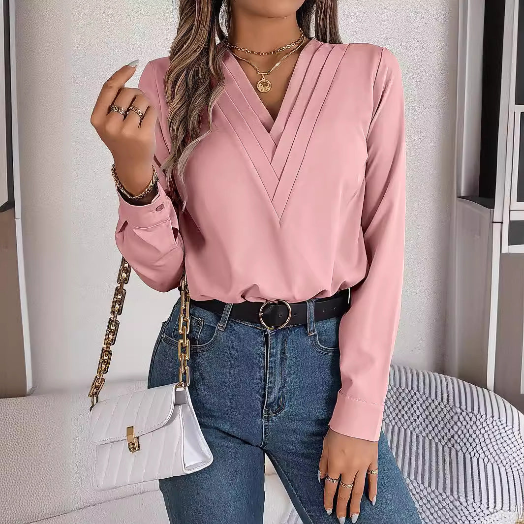 V-Neck Long Sleeve Shirt