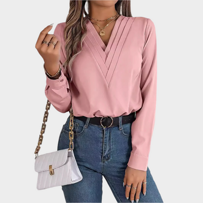 V-Neck Long Sleeve Shirt