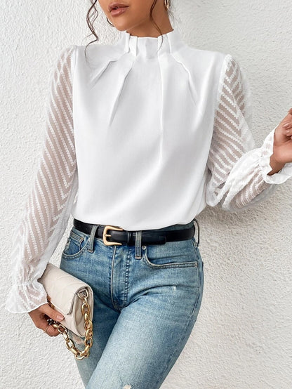 Half Turtleneck Chiffon Top