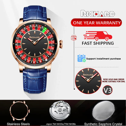 Richard NH35 Mechanical Watch – Rotating Dial Roulette