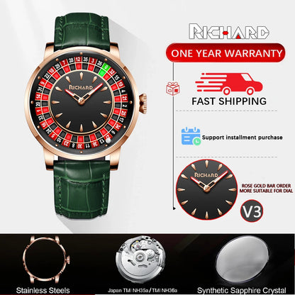 Richard NH35 Mechanical Watch – Rotating Dial Roulette