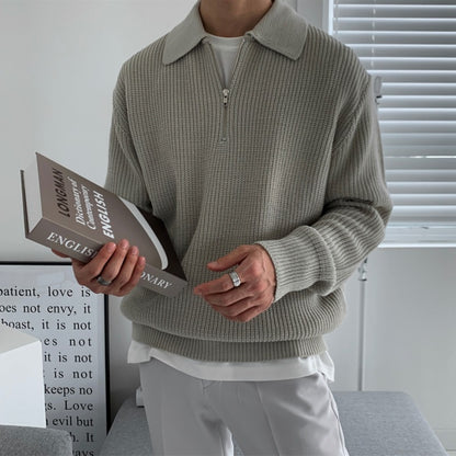 Men's Lapel Knit Sweater