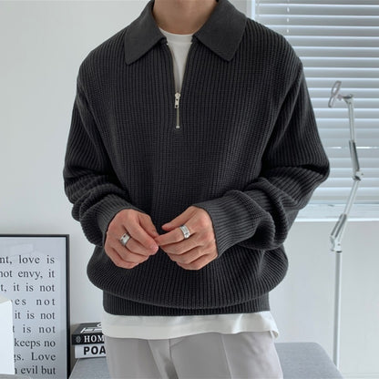 Men's Lapel Knit Sweater