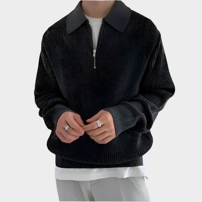 Men's Lapel Knit Sweater